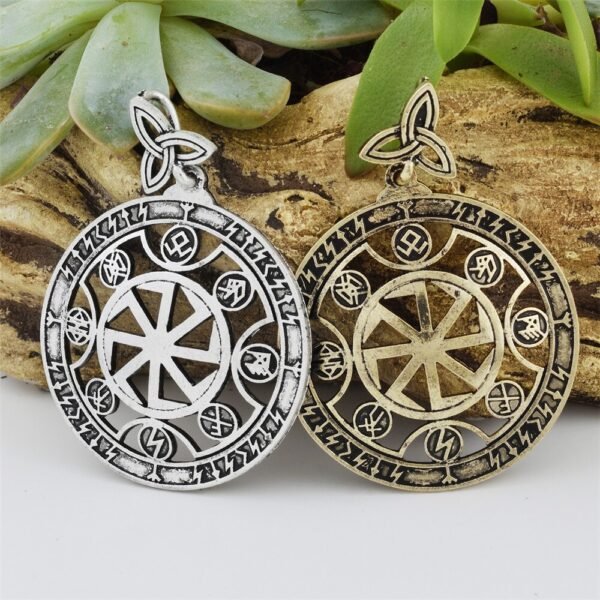 New Magicun Viking~Slavic Kolovrat Pendant Necklace Jewelry Kolovrat In Rune Circle Sign Pendant Necklace