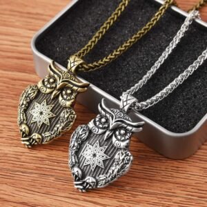 Slavic-Owl-Pendant-animal-Necklaces-Jewelry-Vintage-Silver-crltics-knot-1pc New Magicun Viking~Slavic Owl Pendant animal Necklaces Jewelry Vintage Silver crltics knot 1pc