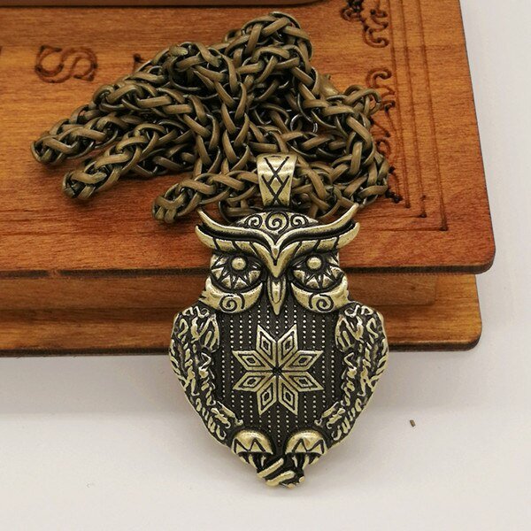 New Magicun Viking~Slavic Owl Pendant animal Necklaces Jewelry Vintage Silver crltics knot 1pc