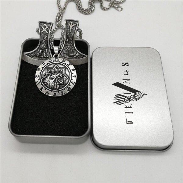 New Magicun Viking~Slavic Smybol Wolf Pendant Futhark Axe pendant Viking Men's necklace pagan jewelry 1pc