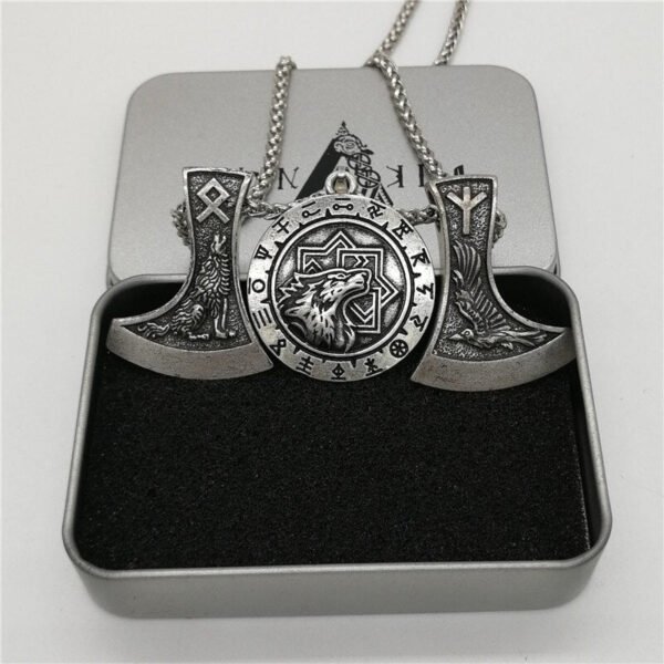 New Magicun Viking~Slavic Smybol Wolf Pendant Futhark Axe pendant Viking Men's necklace pagan jewelry 1pc
