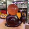 Snail Resin Crafts Ornaments Snail Shell Carrying The Sphere Display Crystal Ball Base Home Office Desktop Decorations