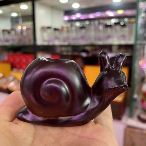 Snail Resin Crafts Ornaments Snail Shell Carrying The Sphere Display Crystal Ball Base Home Office Desktop Decorations
