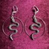 Snake Moon Earrings Gothic jewelry wicca crescent big snake pendant weird darkness