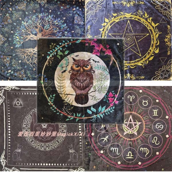 Soft  Astrology tablecloth altar wicca Pentagram Tarot table cloth Divination Board Game cards  witchcraft supplies for altar Tarot &Divination