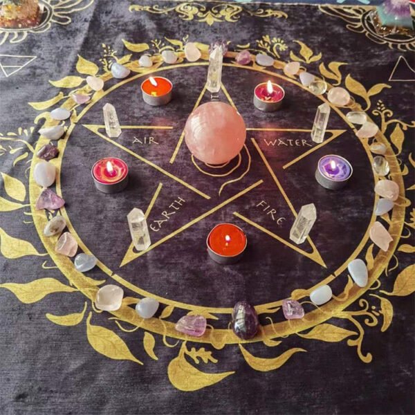 Soft  Astrology tablecloth altar wicca Pentagram Tarot table cloth Divination Board Game cards  witchcraft supplies for altar Tarot &Divination