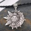 Viking Magic~Solar celestial pendant Sun Moon Star mandala Lotus flower ladies necklace amulet geometric religious viking Wicca Witchcraf