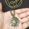Viking Magic~Solar celestial pendant Sun Moon Star mandala Lotus flower ladies necklace amulet geometric religious viking Wicca Witchcraf