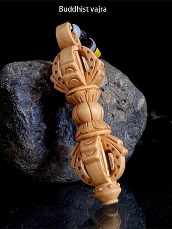 Wood Practice Instruments | Wood Spirit Pendant | Wood Key Backpack | Buddhist Vajra - Wood