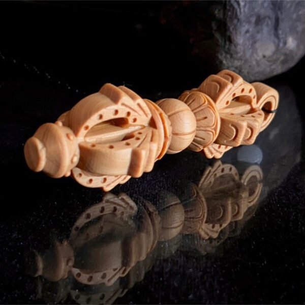 Wood Practice Instruments | Wood Spirit Pendant | Wood Key Backpack | Buddhist Vajra - Wood