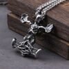 Speical Price Stainless Steel Viking Necklace Men Skull deer Pendants valknut Necklaces Scandinavian Norse Jewelry Gift