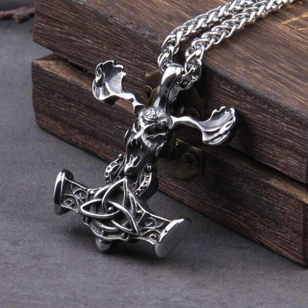 Speical Price Stainless Steel Viking Necklace Men Skull deer Pendants valknut Necklaces Scandinavian Norse Jewelry Gift