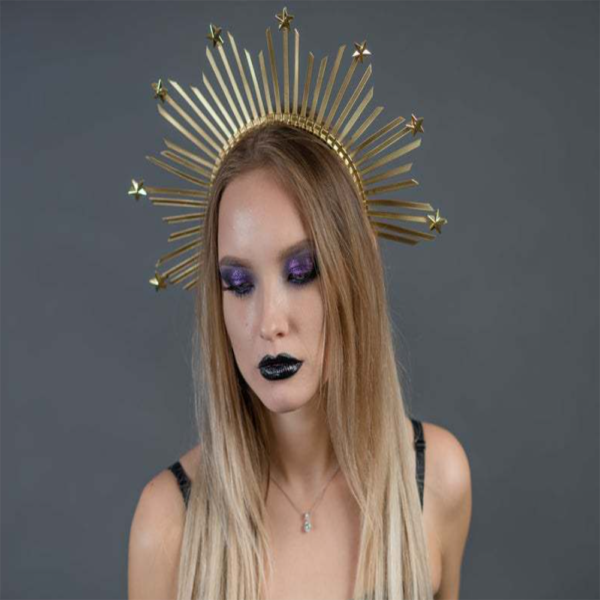 Spiked Goddess Crown Wicca  Mysterious charm exaggerated cosplay bridal party  crown