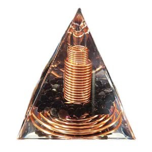 Spiral Copper Wire Orgonite Pyramid Obsidian Orgone Healing Energy Yoga Meditation Ornament - Jewelry Findings & Components