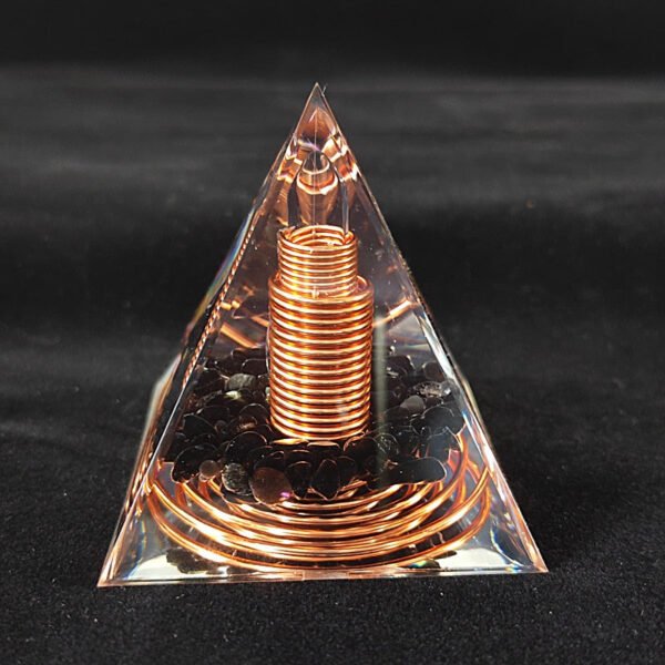 Spiral Copper Wire Orgonite Pyramid Obsidian Orgone Healing Energy Yoga Meditation Ornament - Jewelry Findings & Components