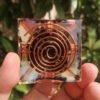 Spiral Copper Wire Orgonite Pyramid Obsidian Orgone Healing Energy Yoga Meditation Ornament - Jewelry Findings & Components