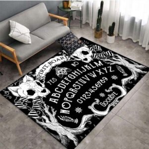 Spirit Board Carpet Skull Rug Soft Cat Mat Ouija Satanic Carpet For Living Room Bathmat Child Adult Play Mat Door Mat