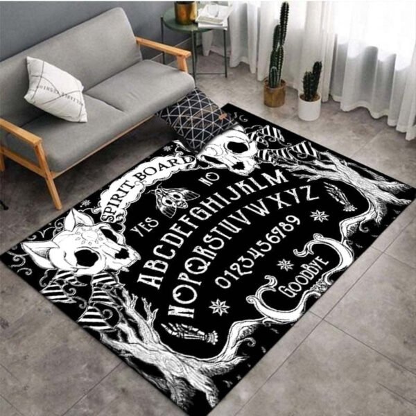 Spirit Board Carpet Skull Rug Soft Cat Mat Ouija Satanic Carpet For Living Room Bathmat Child Adult Play Mat Door Mat