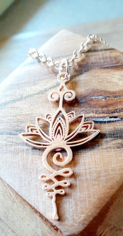 Spirit Lotus Pendant Necklace Hippie Amulet Jewelry for Women