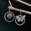 Stainless Steel Big Ring Raw Crystal Pentagram Butterfly Earrings A Gift from Nature Wicca Accessories Gift