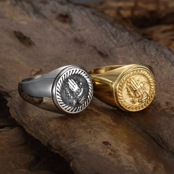 Stainless Steel Christ Prayer Ring High Quality Blessed Virgin Mary Praying Hands Ring Women Men Christian Luck Jewelry Ring| |