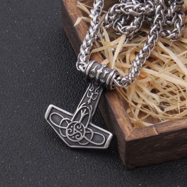 Stainless Steel Mix Gold thor's hammer mjolnir necklace viking scandinavian Odin viking necklace Men Stainless Steel gift