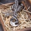 Stainless Steel Nordic Axe pendant necklace with viking wooden box as gift