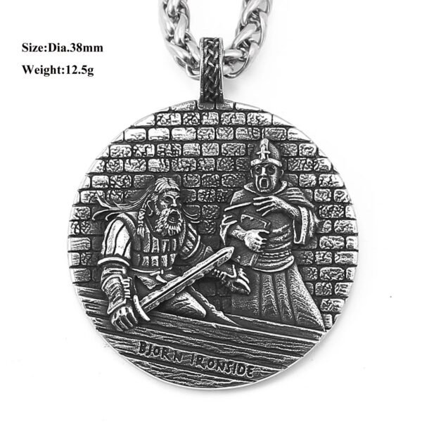 Stainless Steel Nordic Design Norse Historical Hero Pendant Necklace Viking Jewelry