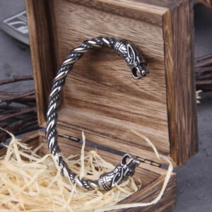 Stainless-Steel-Nordic-Viking-Norse-Dragon-Bracelet-Men-Wristband-Cuff-Bracelets-with-Viking-Wooden-Box Stainless Steel Nordic Viking Norse Dragon Bracelet Men Wristband Cuff Bracelets with Viking Wooden Box
