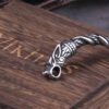 Stainless Steel Nordic Viking Norse Dragon Bracelet Men Wristband Cuff Bracelets with Viking Wooden Box