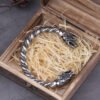Stainless Steel Nordic Viking Norse Dragon Bracelet adjustable Men Wristband Cuff Bracelets with Viking Wooden Box