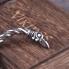 Stainless Steel Nordic Viking Norse Raven Bracelet adjustable Men Wristband Cuff Bracelets with Viking Wooden Box