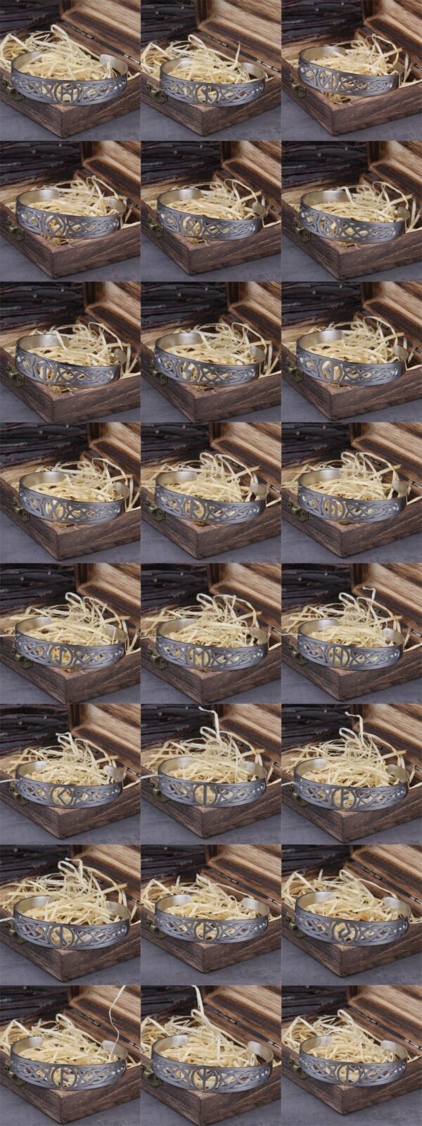 Stainless Steel Nordic Viking Norse Valknut Armband adjustable Men Wristband Cuff Bracelets with Viking Wooden Box