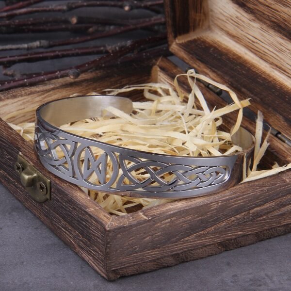 Stainless Steel Nordic Viking Norse Valknut Armband adjustable Men Wristband Cuff Bracelets with Viking Wooden Box