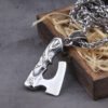 Stainless Steel Nordic viking warrior axe necklace viking axe bottle opener as men gift with wooden box