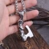 Stainless Steel Nordic viking warrior axe necklace viking axe bottle opener as men gift with wooden box