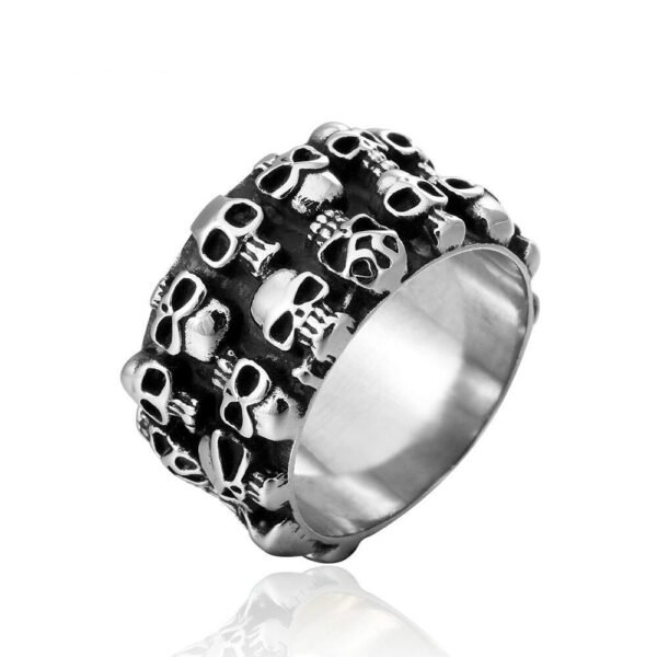 Magic Ring~Stainless Steel Personalized punk skull men's ring cool male gift locomotive ring rebellious soul is roaring HF056