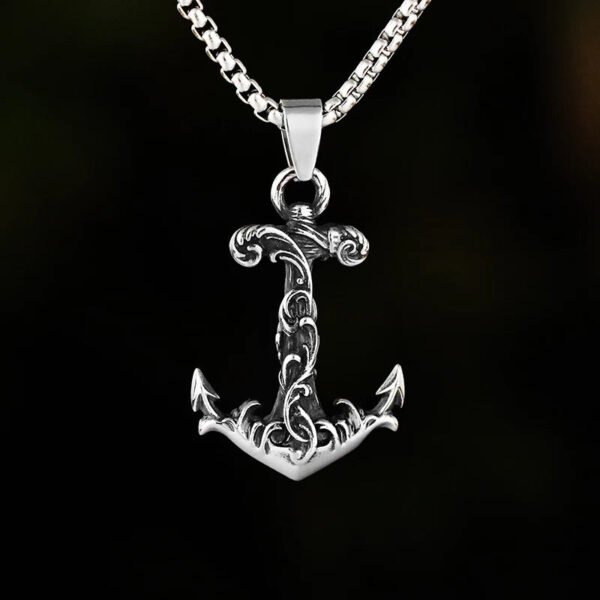 Stainless Steel Simple Classic Fashion Anchor With Pattern Cross Antique Pendant Girl Short Long Chain Necklaces Jewelry For Men