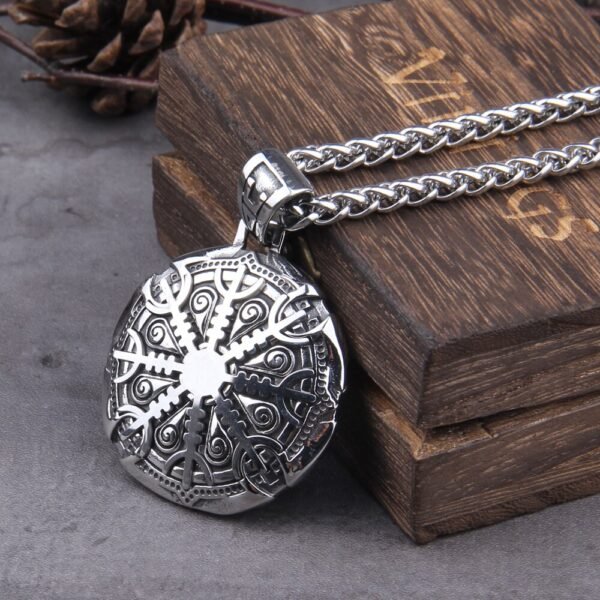 Stainless Steel Vegvisir Viking Mix Gold Color Rune Necklace Viking Scandinavian Norse Viking Necklace Men Christmas Gift