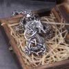 Stainless Steel Viking Dragon with Viking Rune and with wooden box as men gift never fade