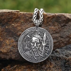 Stainless-Steel-Viking-Jewelry-Norse-God-Njord-Amulet-Pendant-Necklace Stainless Steel Viking Jewelry Norse God Njord Amulet Pendant Necklace