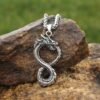 Stainless Steel Viking Jewelry Norse Mythology Giant Snake Jormungandr Amulet Necklace