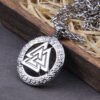 Viking Necklace Men 24 runes Pendants Odin valknut Necklaces
