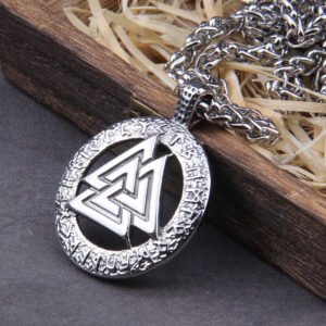 Viking Necklace Men 24 runes Pendants Odin valknut Necklaces