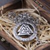 Viking Necklace Men 24 runes Pendants Odin valknut Necklaces