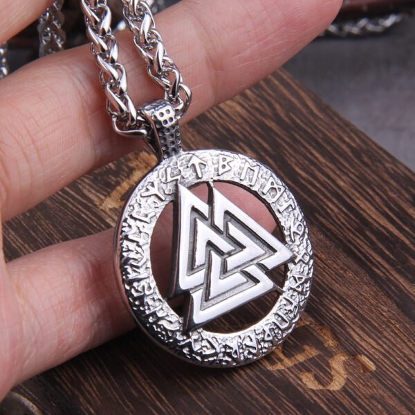 Viking Necklace Men 24 runes Pendants Odin valknut Necklaces