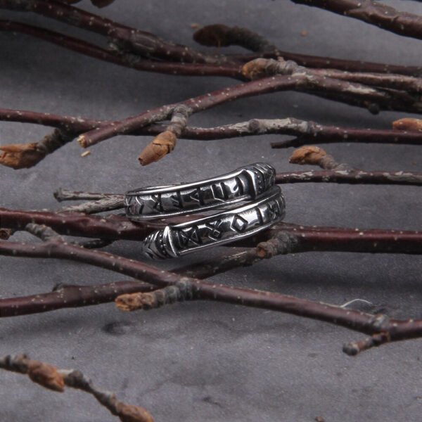 Stainless Steel Viking Rune Statement Rings Men Never Fade Nordic Viking Totem Odin Men Rings Jewelry