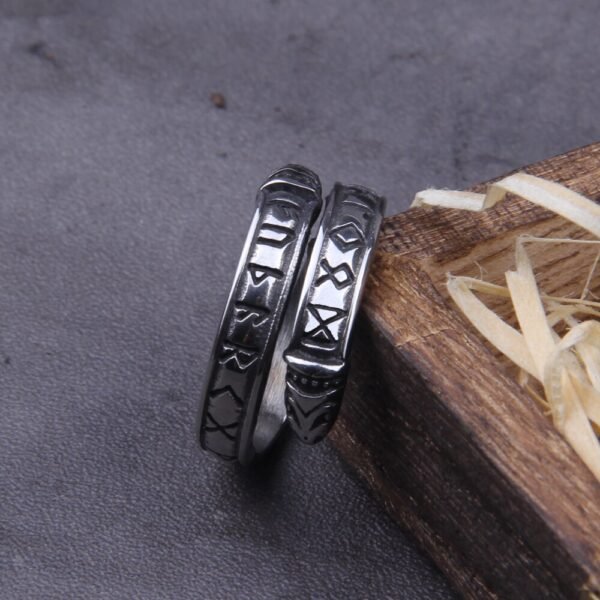 Stainless Steel Viking Rune Statement Rings Men Never Fade Nordic Viking Totem Odin Men Rings Jewelry