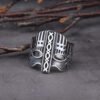 Stainless Steel Viking Spartan Warrior Helmet Rings Men Never Fade Nordic Viking Helmet adjustable Rings Jewelry