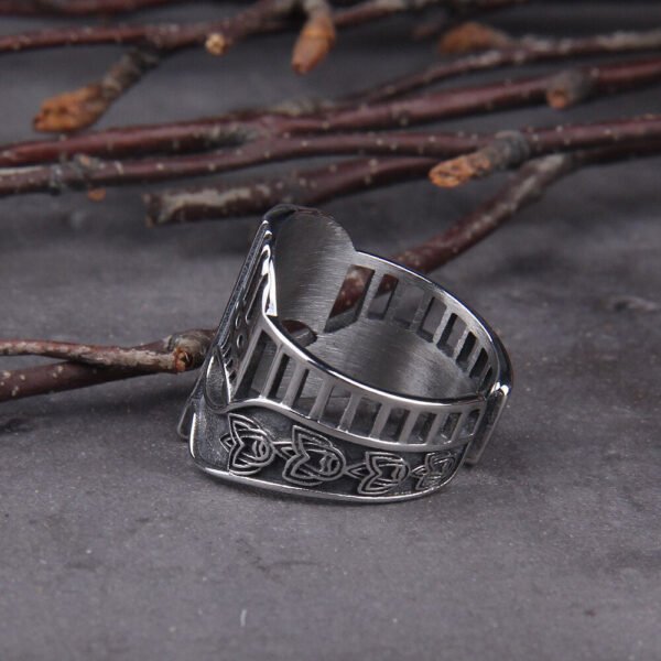 Stainless Steel Viking Spartan Warrior Helmet Rings Men Never Fade Nordic Viking Helmet adjustable Rings Jewelry